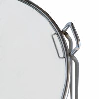 Nesting side tables with glass tops and chrome frames