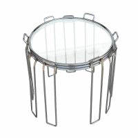 Vintage mid century glass chrome nesting tables