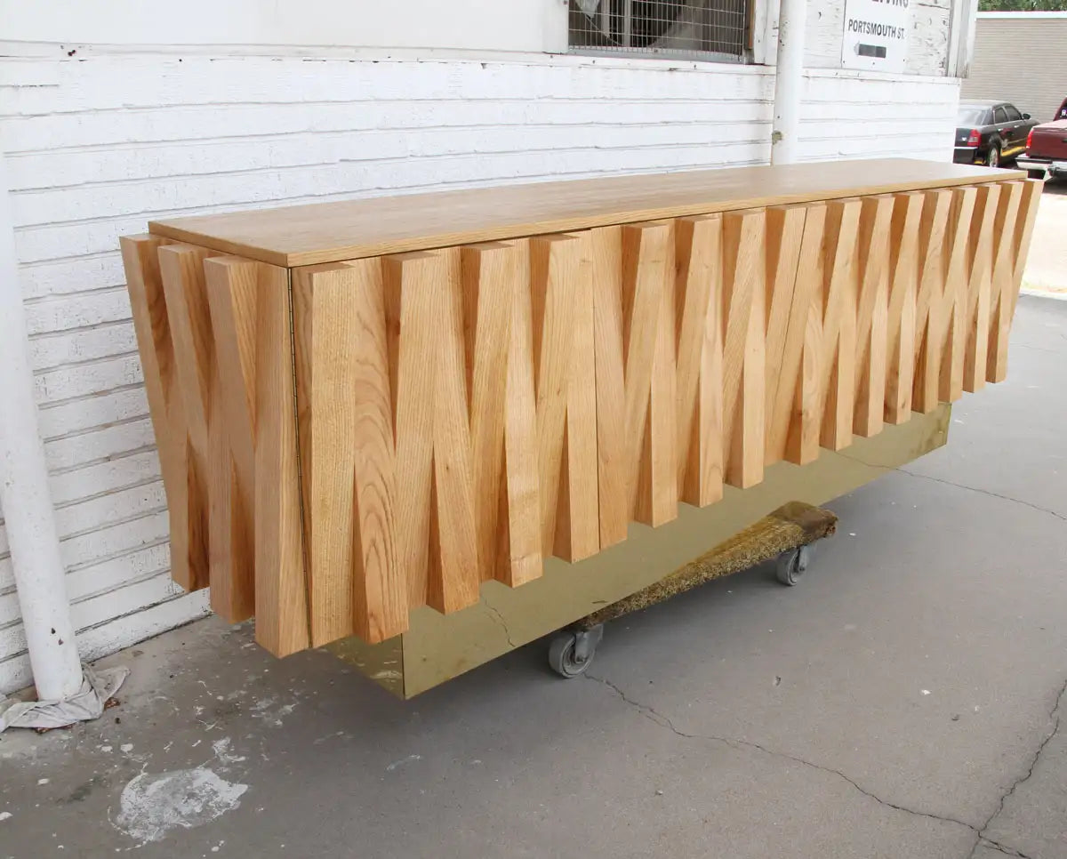 Vintage Italian oak buffet cabinet