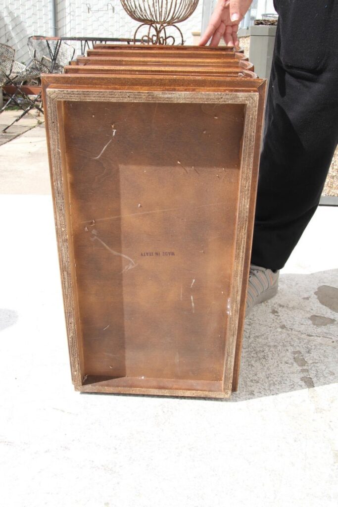 Decorative vintage burl wood nightstand