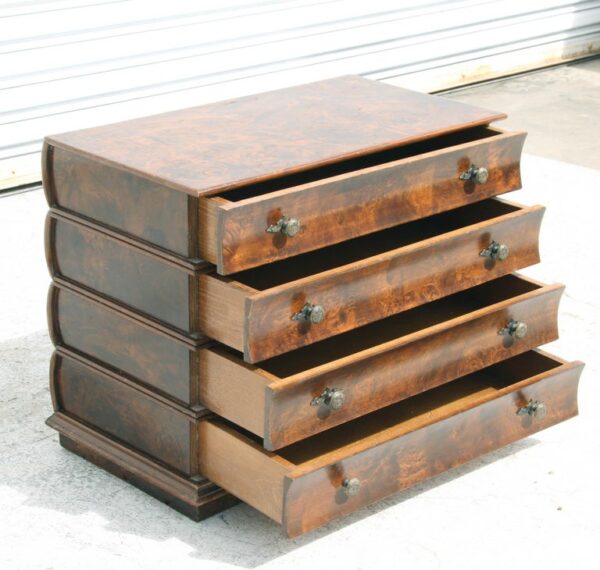 Mid-century Italian burl chest of drawers