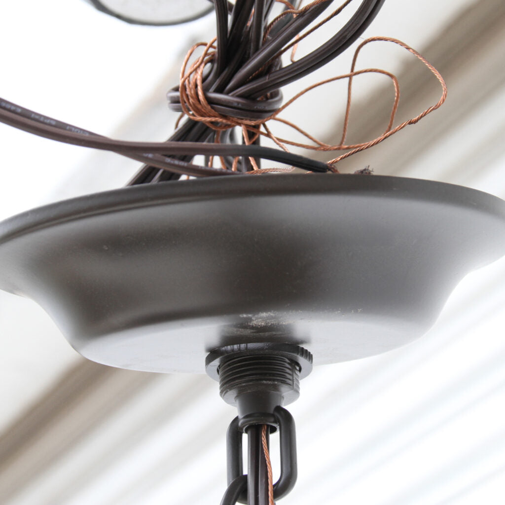 Boho basket pendant with natural fiber accents