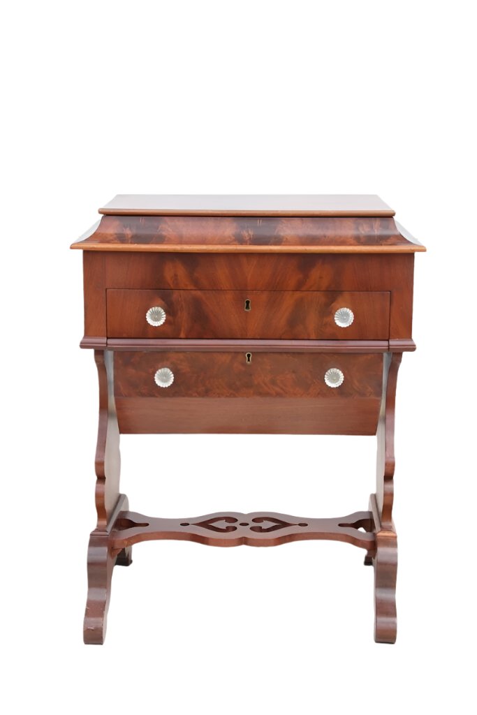 Vintage walnut dressing table in empire style