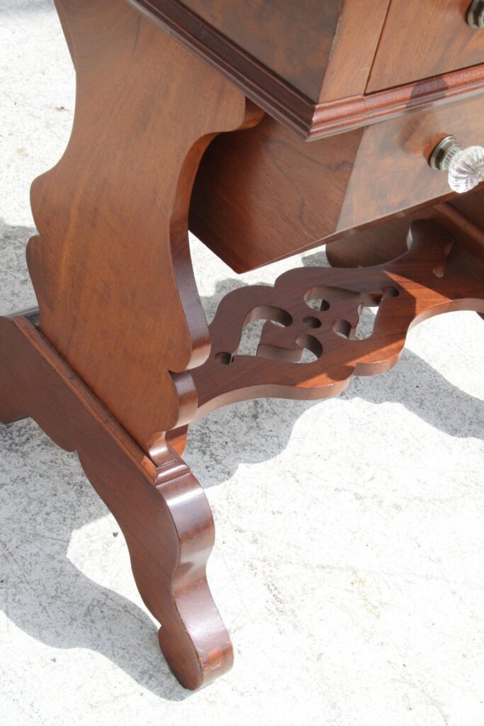 Vintage empire style walnut vanity table