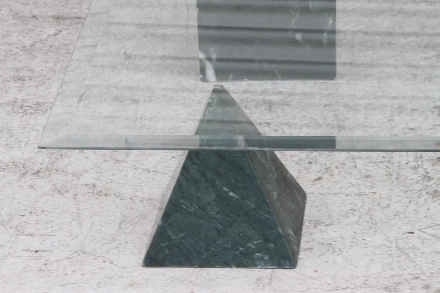 Marble and glass coffee table by Vignelli