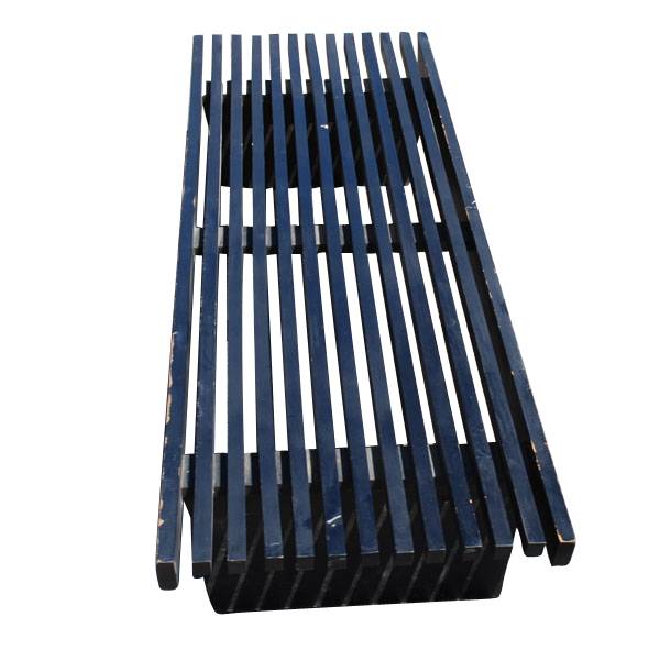5ft George Nelson Style Ebonized Wood Slat Bench Table