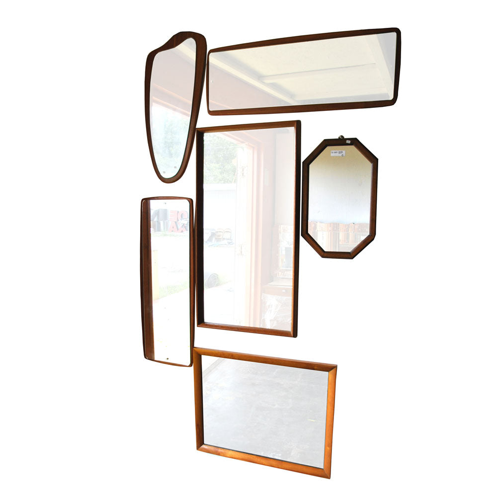 Vintage Danish framed wall mirrors