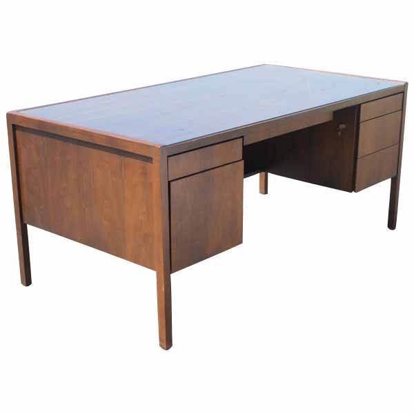 5.5ft vintage mid-century modern Drexel wood desk