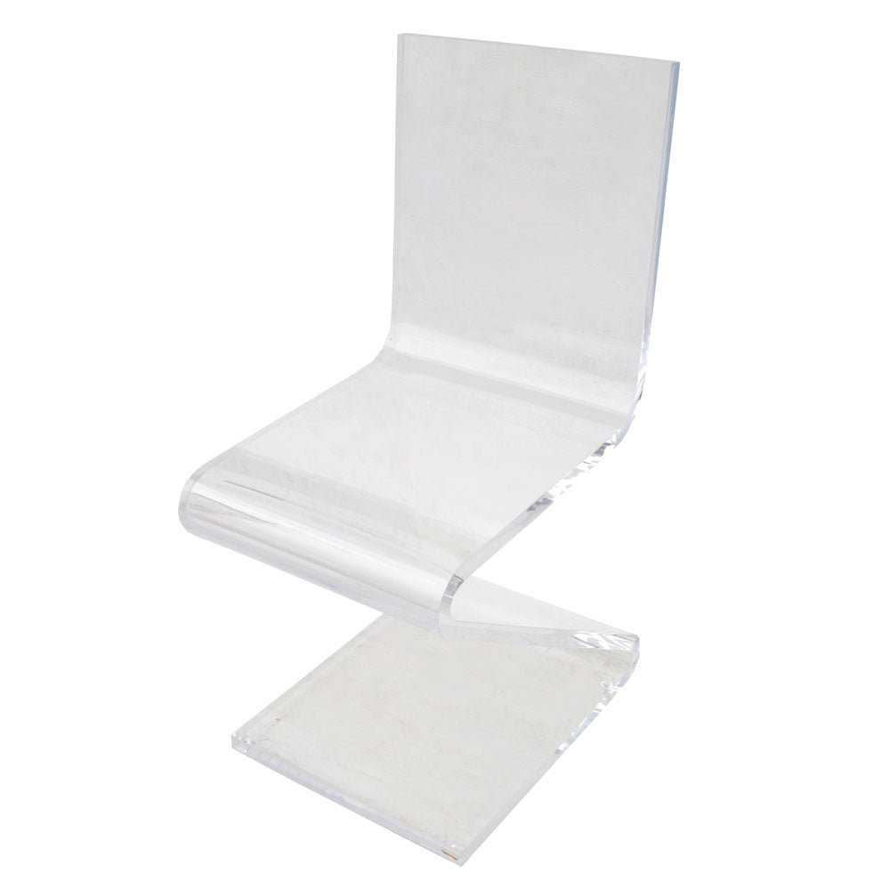(1) Haziza H Studio Glide Z Chair GC1 Clear 1 inch thick Acrylic Chair