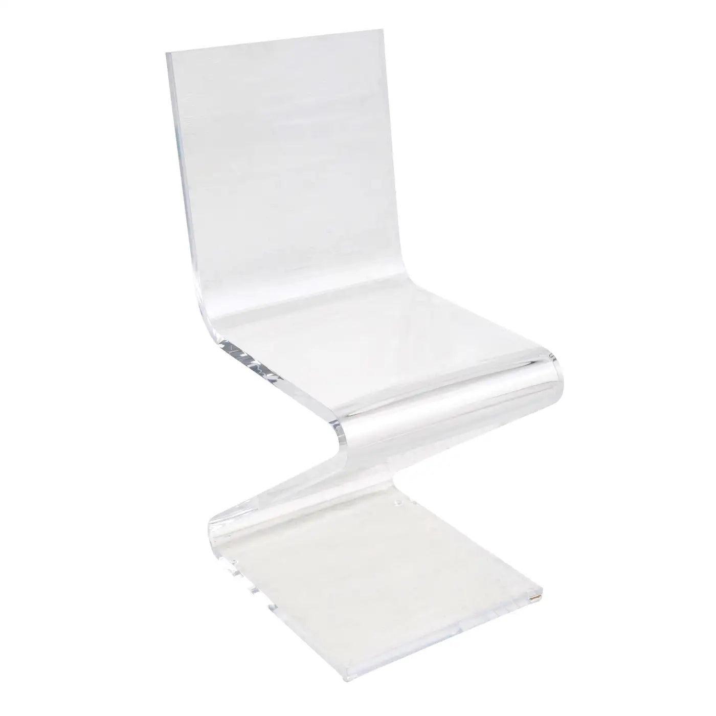 (1) Haziza H Studio Glide Z Chair GC1 Clear 1 inch thick Acrylic Chair