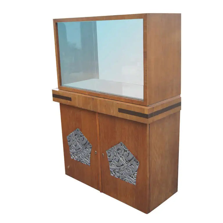 Vintage Argentinian Walnut Art Deco Vitrine China Cabinet (MR12710)