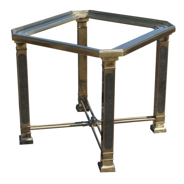 Brass end table base in mid century Regency style