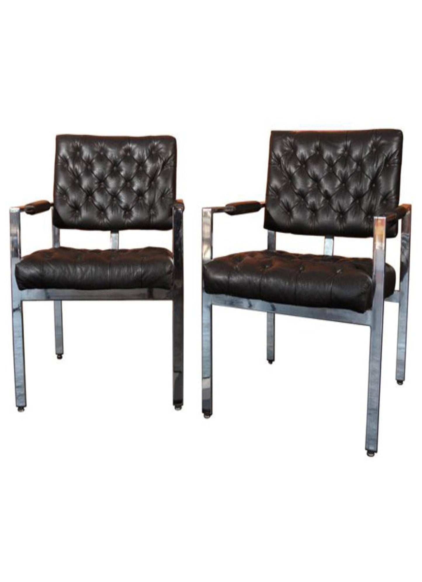 Vintage Milo baughmanThayer Coggin Leather Chairs Restored
