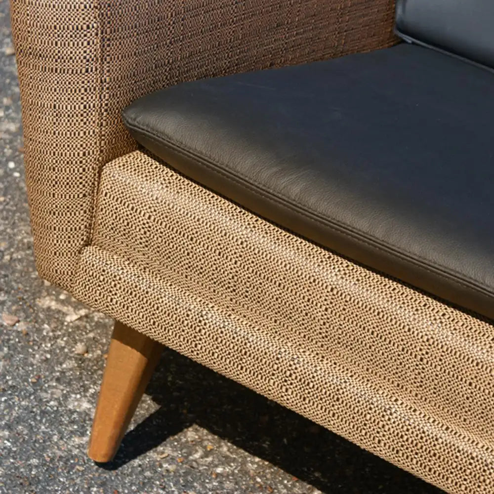 8ft Restored Danish Modern Dux Leather Sofa Couch