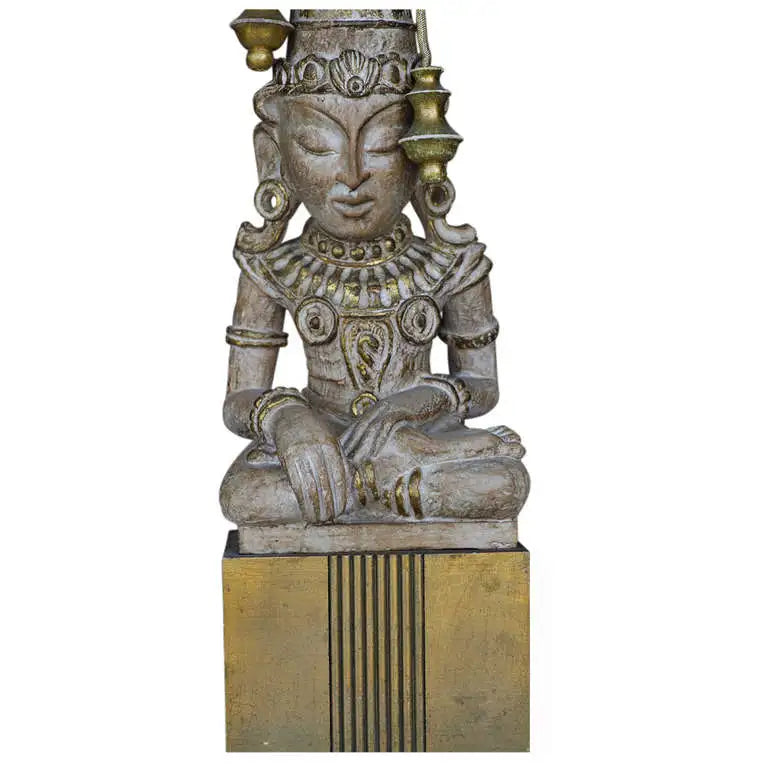 Classic Hollywood Regency Buddha lamp with Asian design