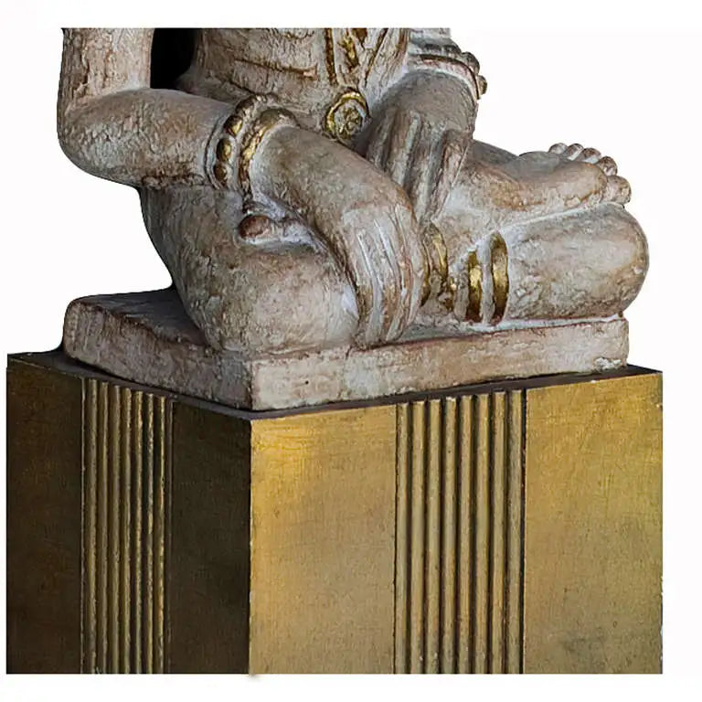 Vintage James Mont Buddha lamp with carved details