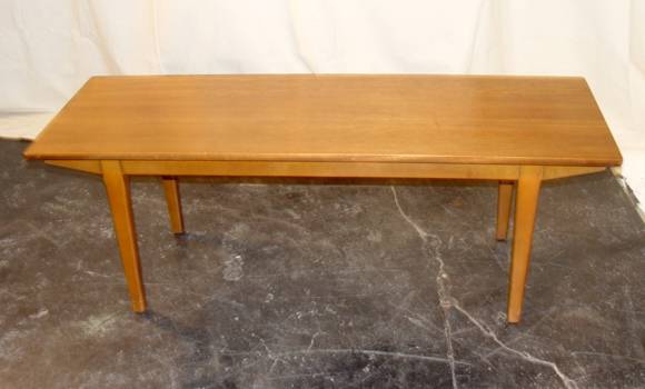 Vintage Danish modern teak coffee table with clean lines