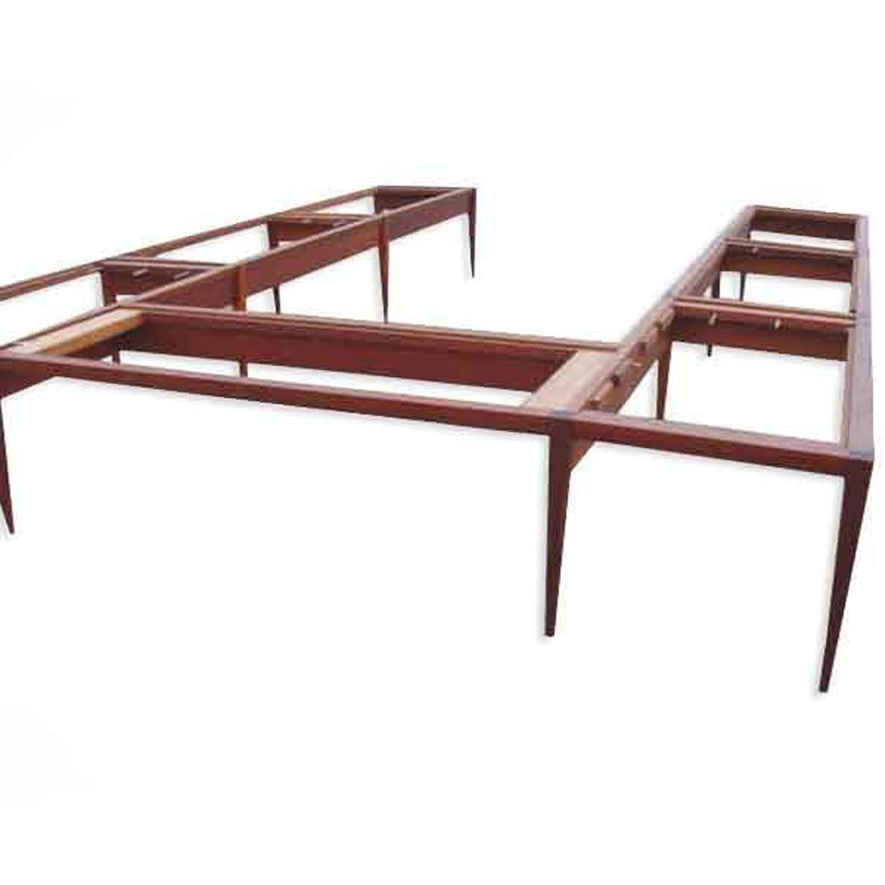 Alt Text: Monumental 18ft Roger Deatherage solid mahogany conference table custom-built for Enron