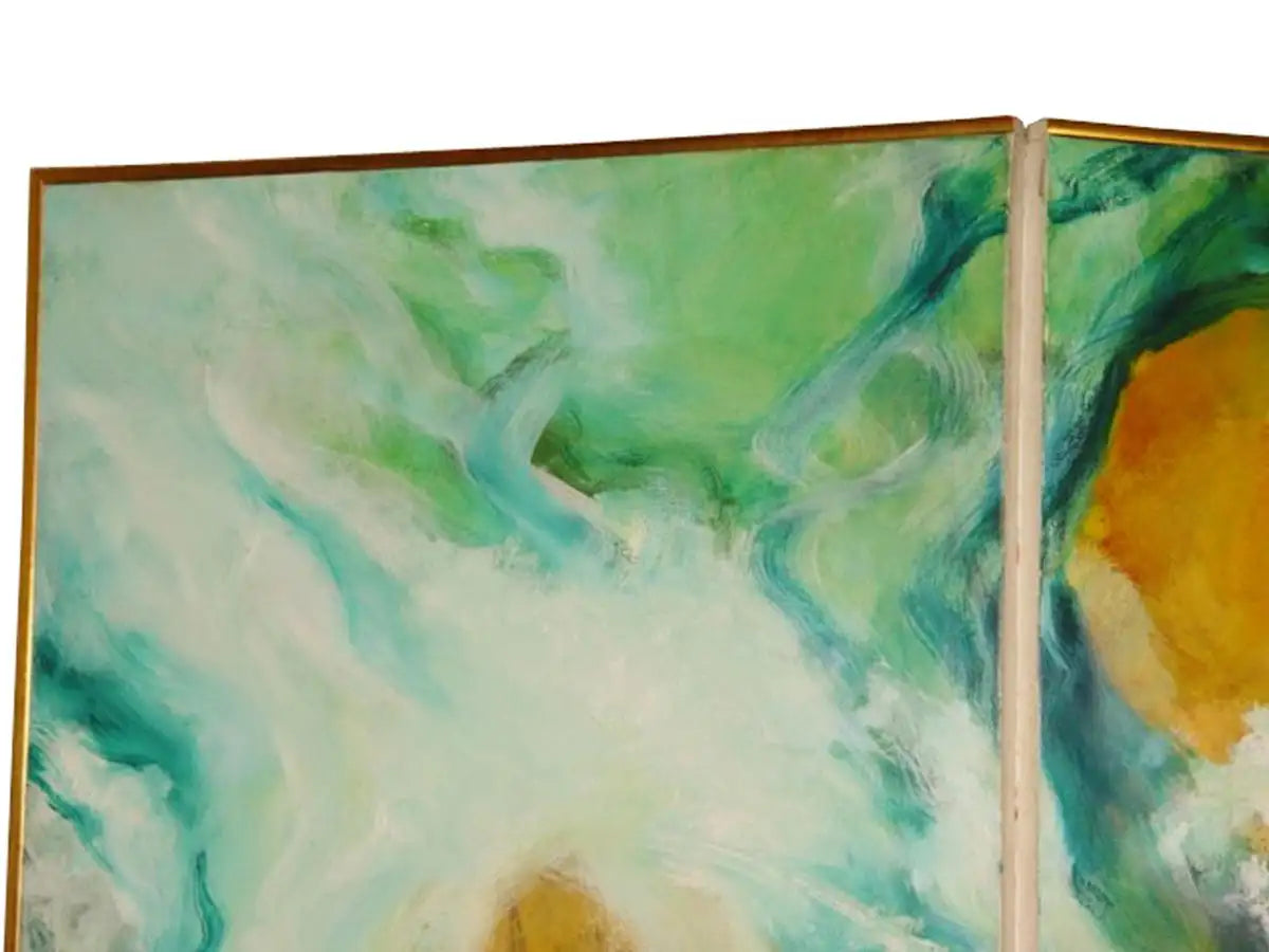 Abstract Folding Screen Oil Painting Waterfall Kanenson