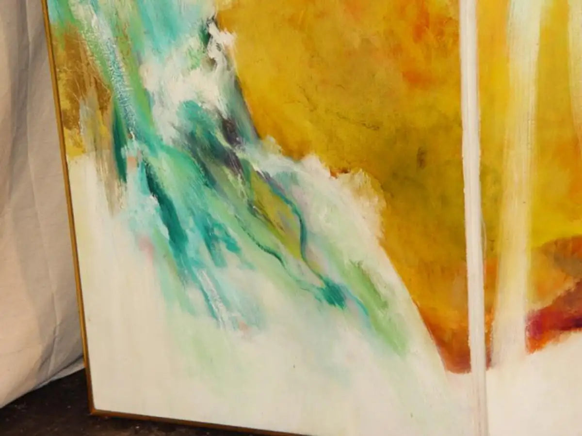 Abstract Folding Screen Oil Painting Waterfall Kanenson