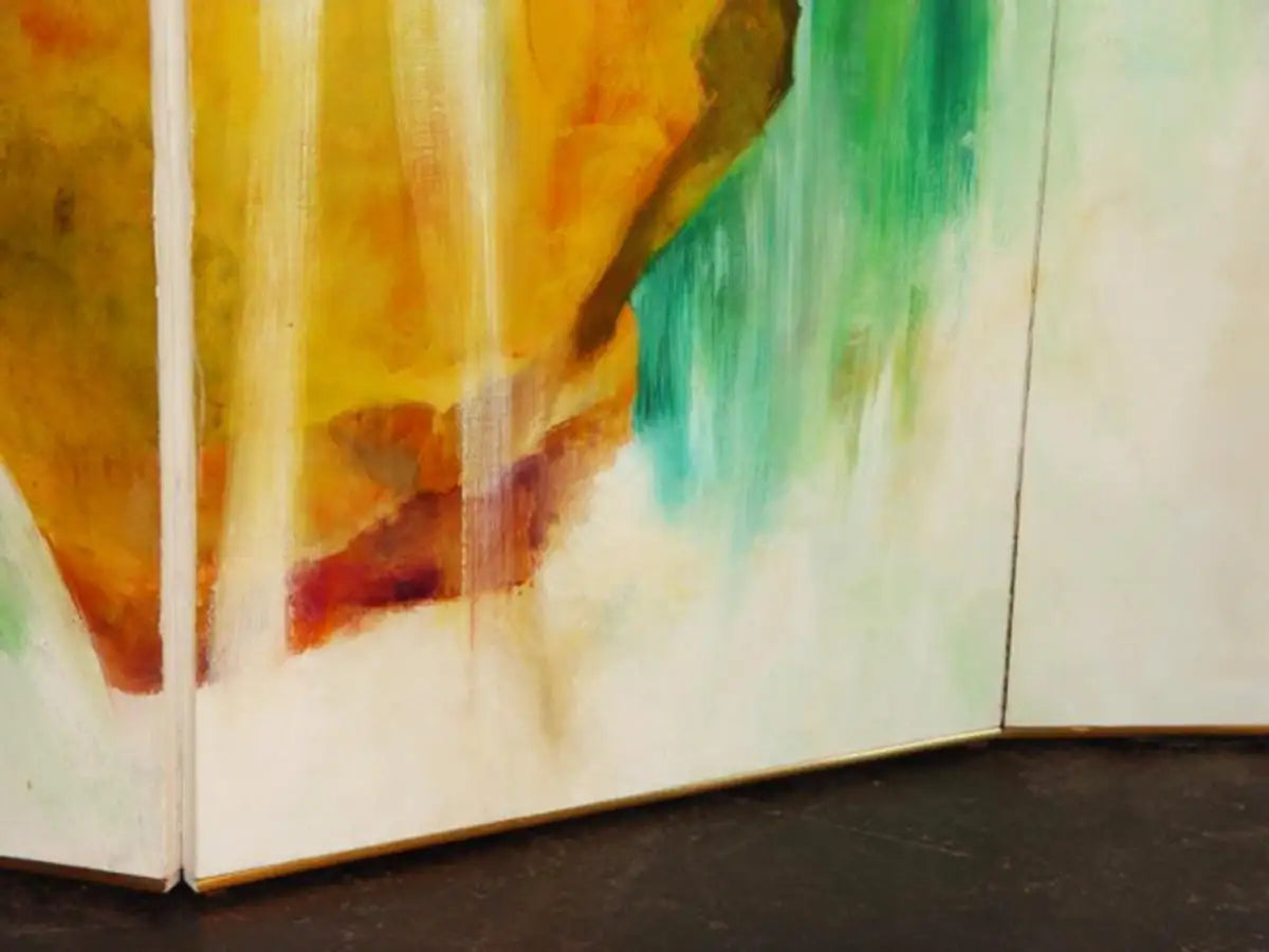Abstract Folding Screen Oil Painting Waterfall Kanenson