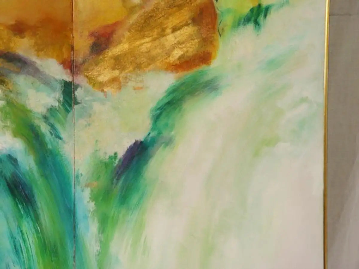 Abstract Folding Screen Oil Painting Waterfall Kanenson