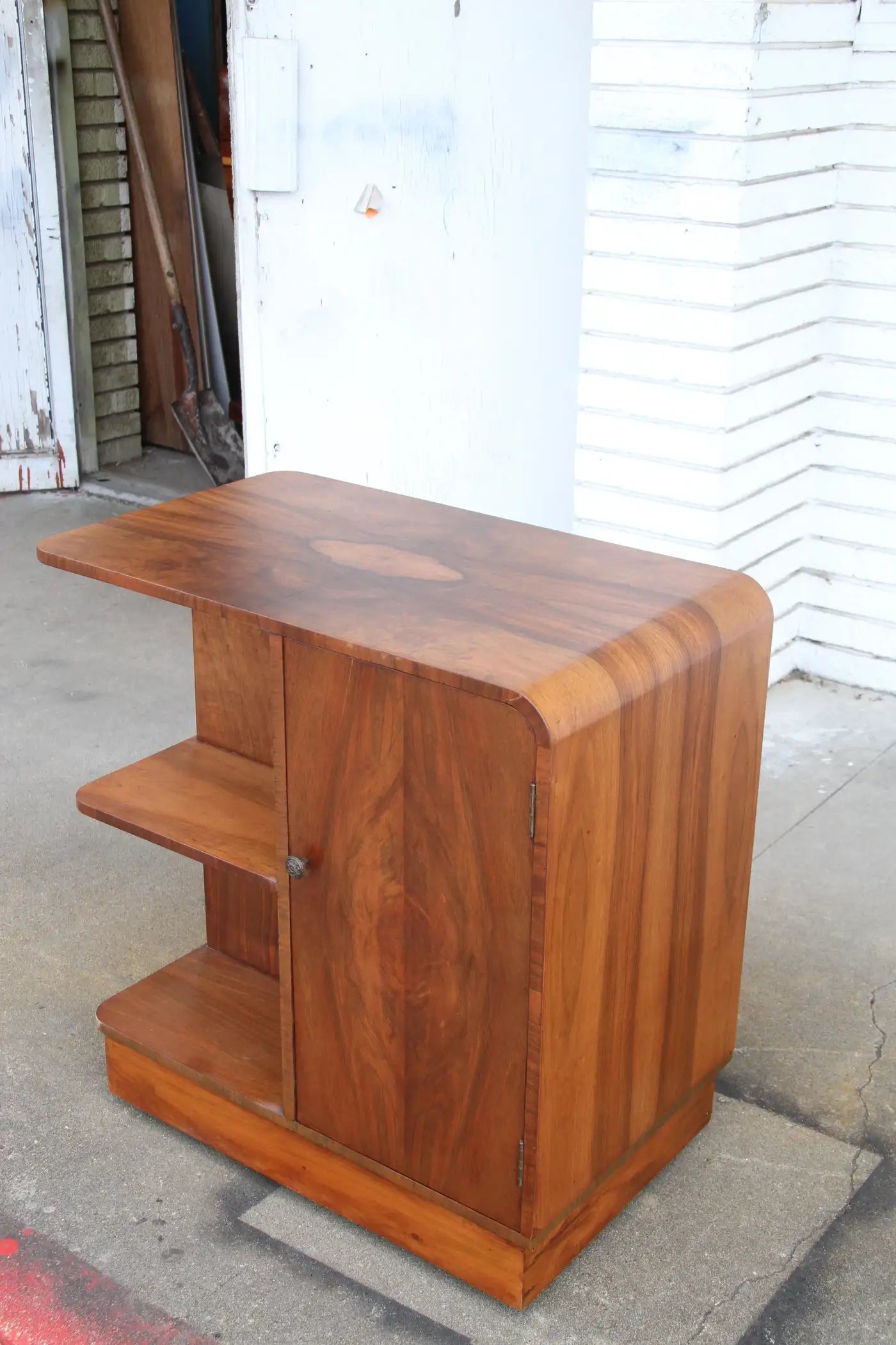 Antique Deco wood end table