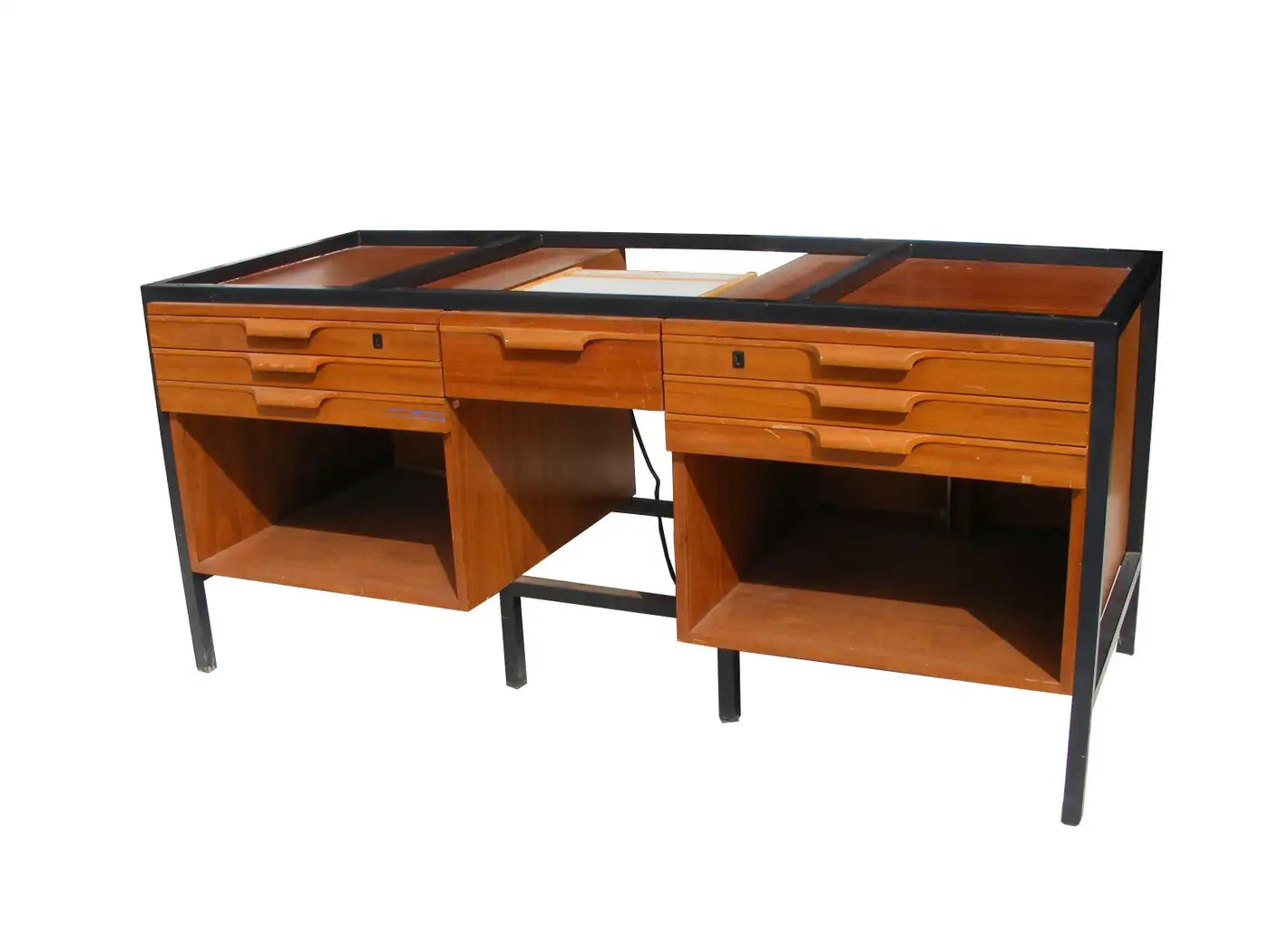Mid century modern slide storage cabinet