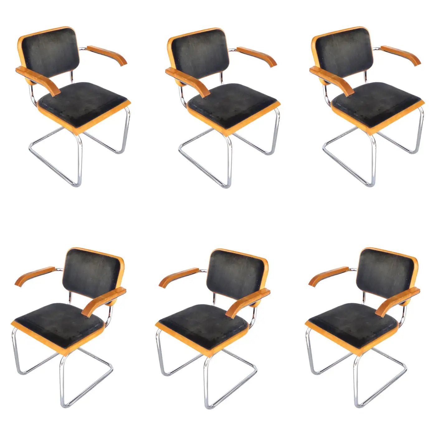 Timeless set of 6 Thonet Cesca dining chairs by Marcel Breuer