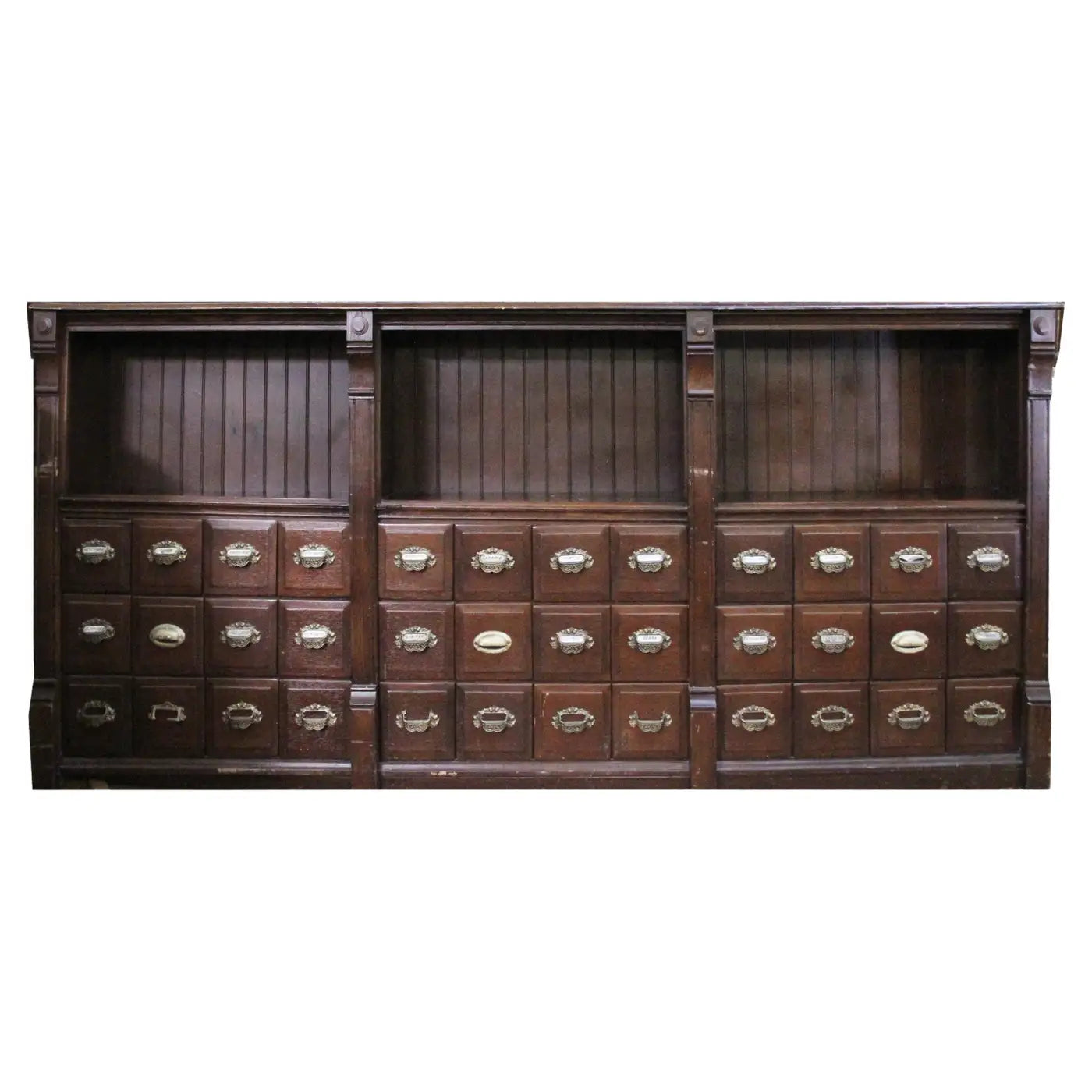 Old-fashioned wooden apothecary cabinet