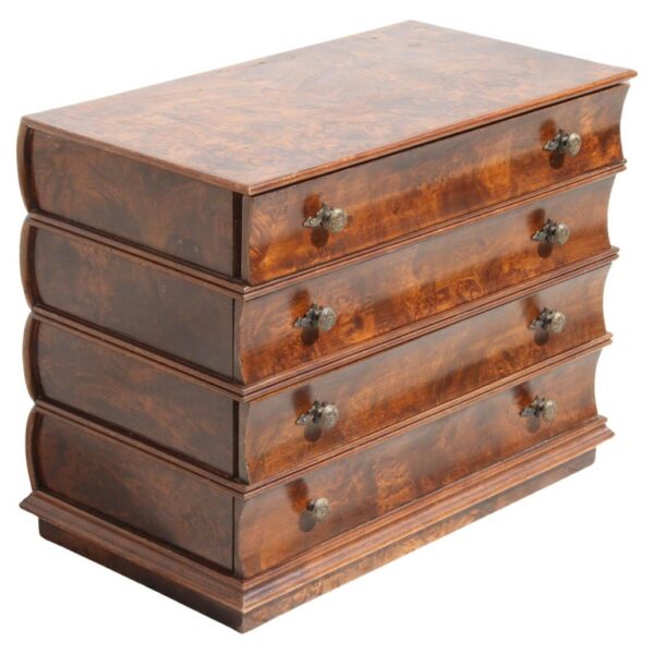 Burl wood chest of drawers nightstand
