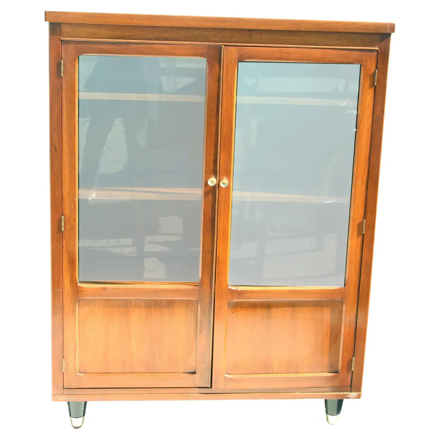 Walnut wood midcentury bookshelf