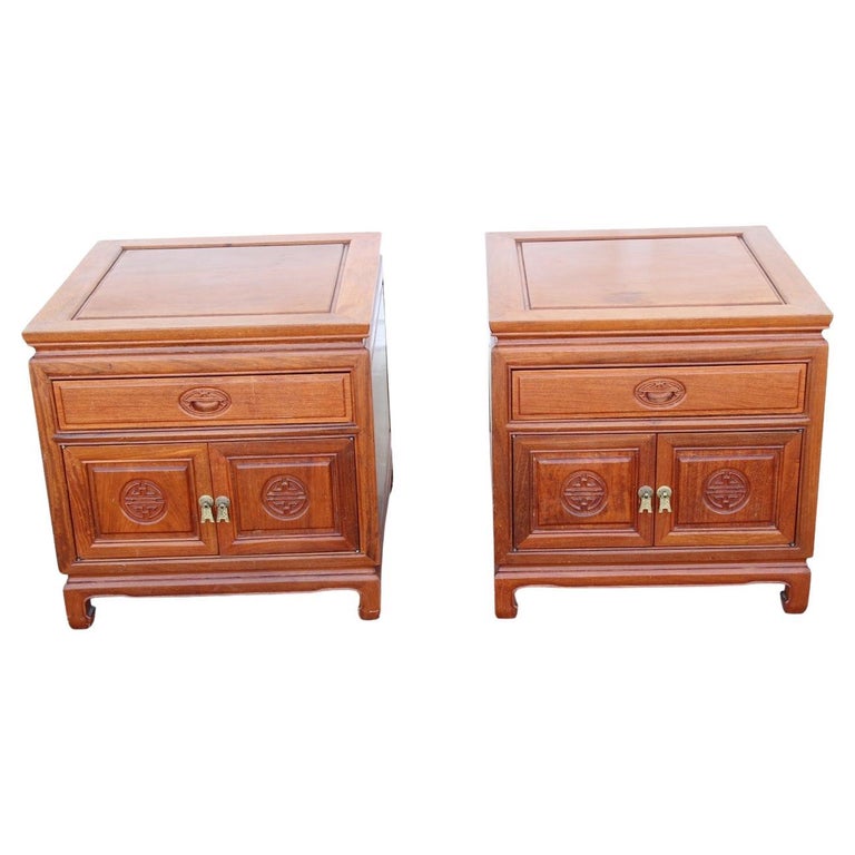 Vintage rosewood chinosarie side tables set