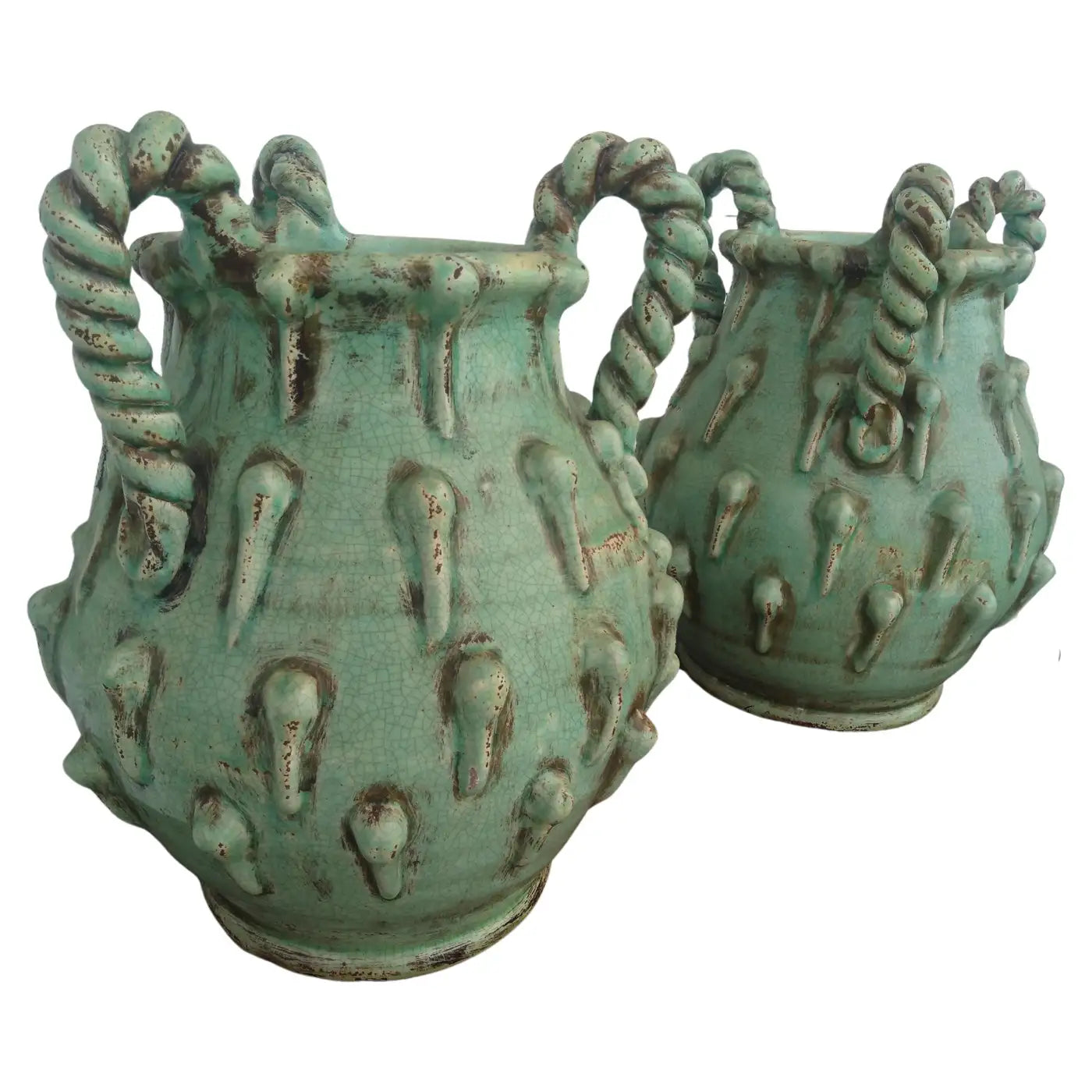 Decorative lime green sculptural vases for contemporary decor