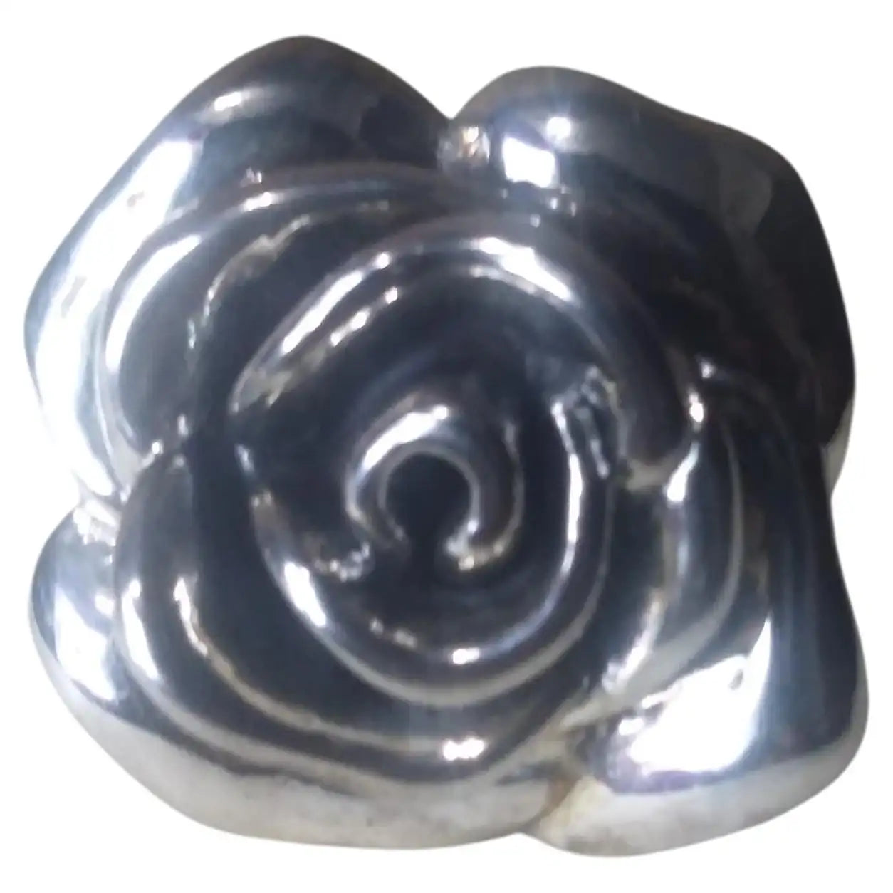 Sterling Silver Large Rose Design Ring size 9.5