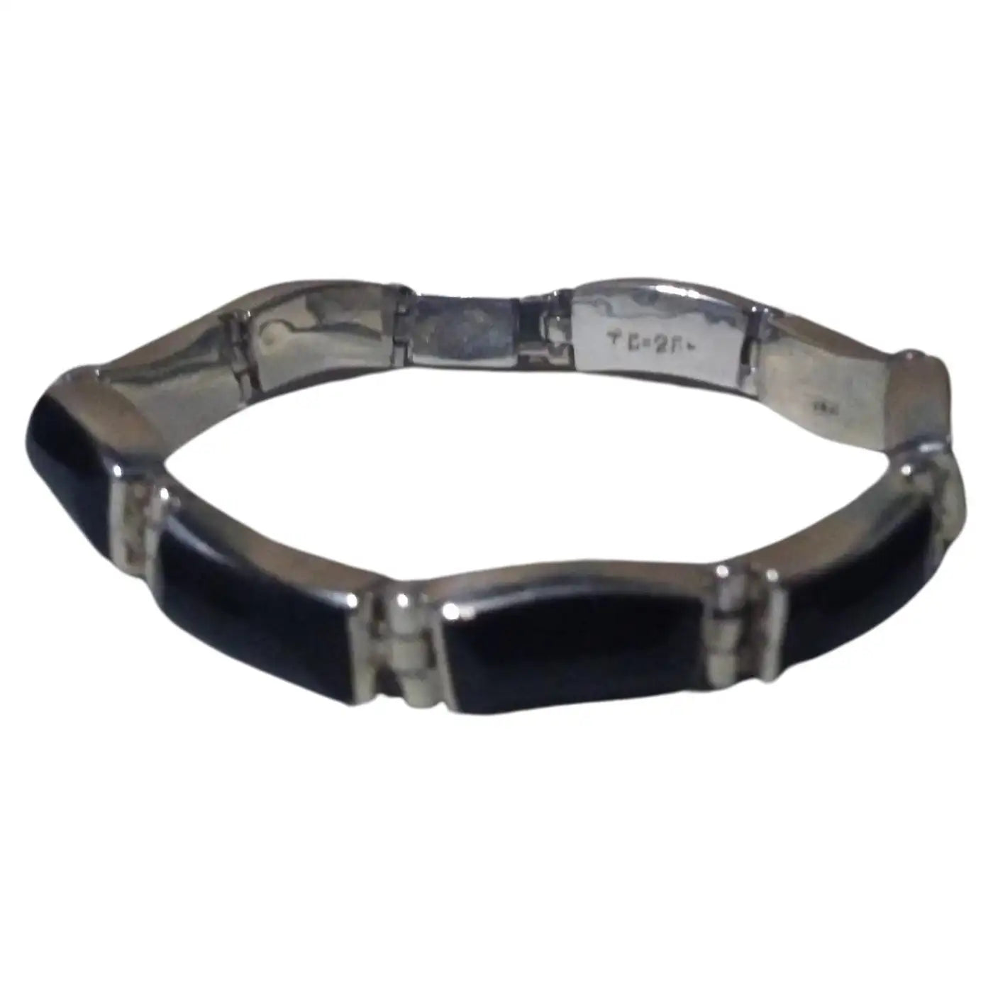 .950 Mexican silver bracelet with onyx gemstone