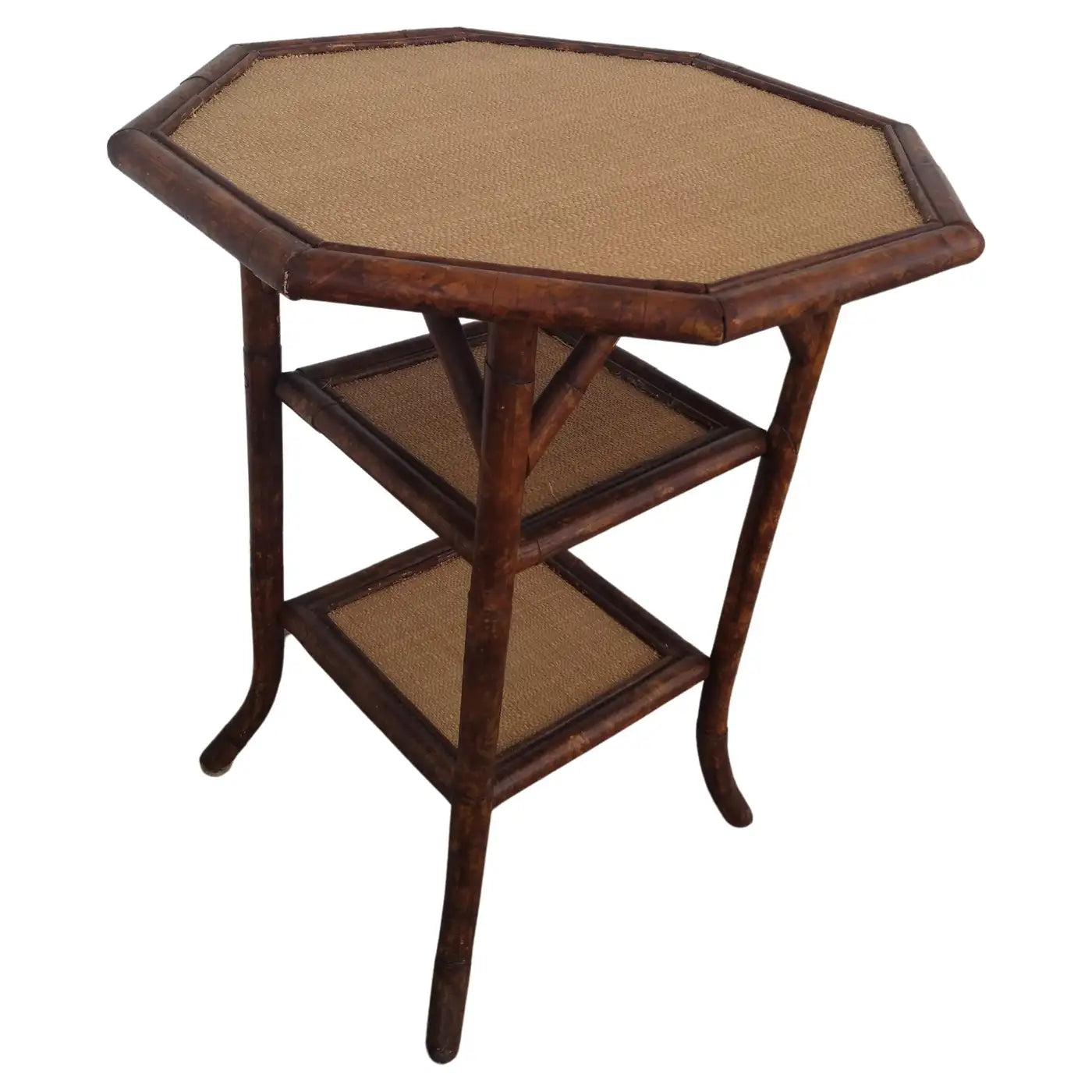 Unique boho side table with octagon shape and stylish finish