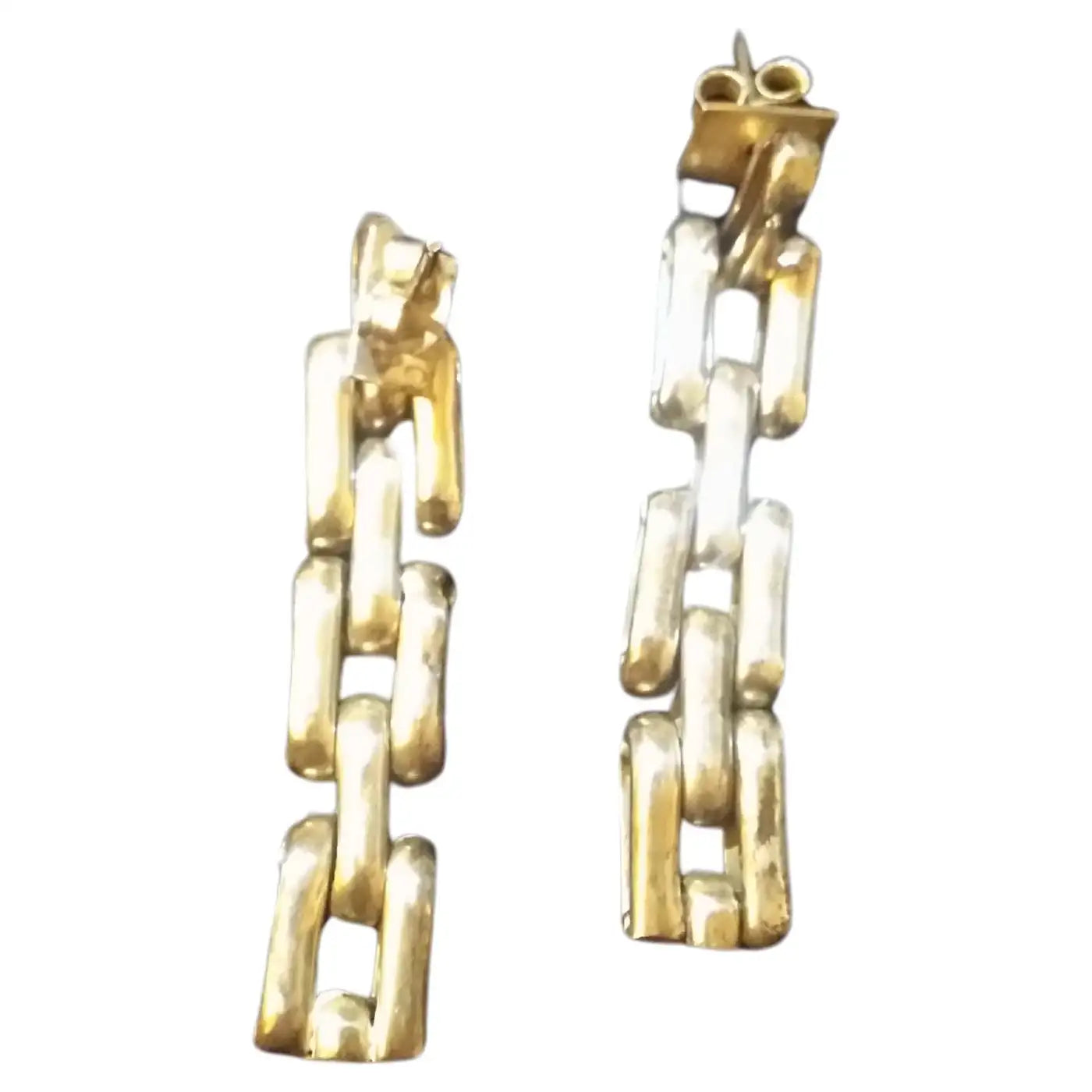 Pair of Sterling Silver Chain Link Earrings