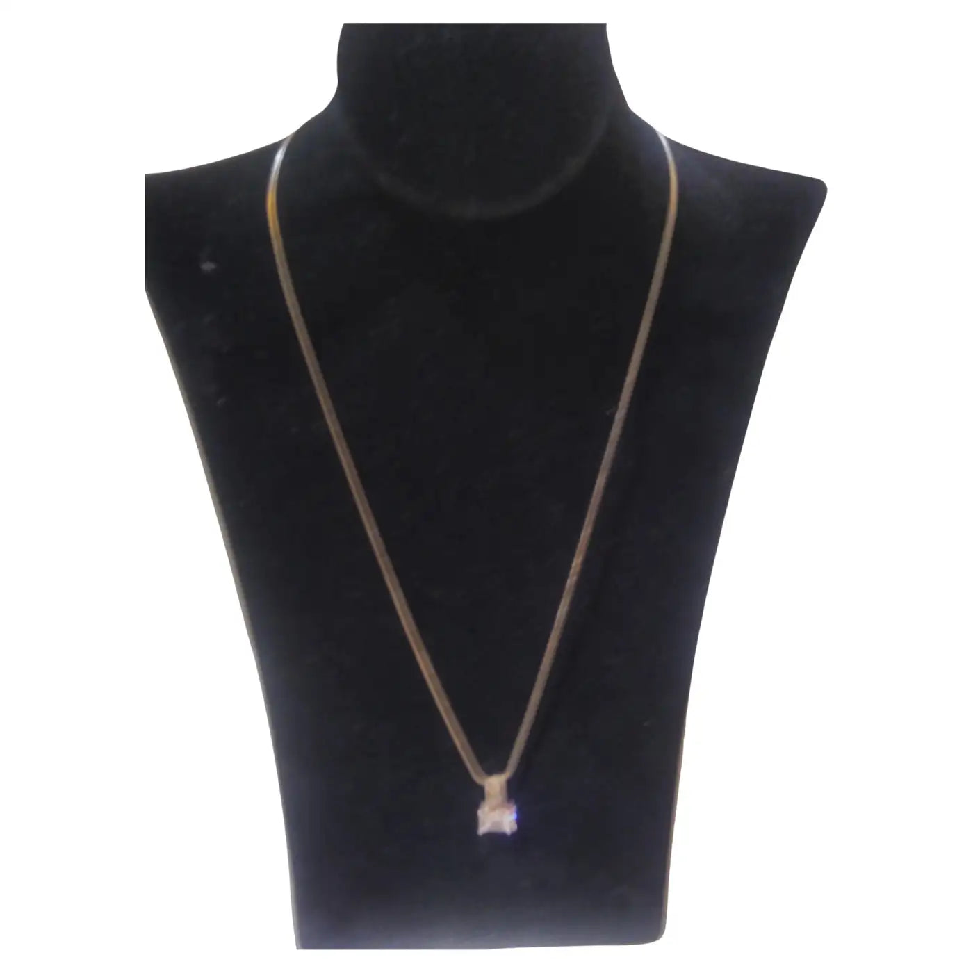 Sterling silver necklace with 7 carat CZ pendant