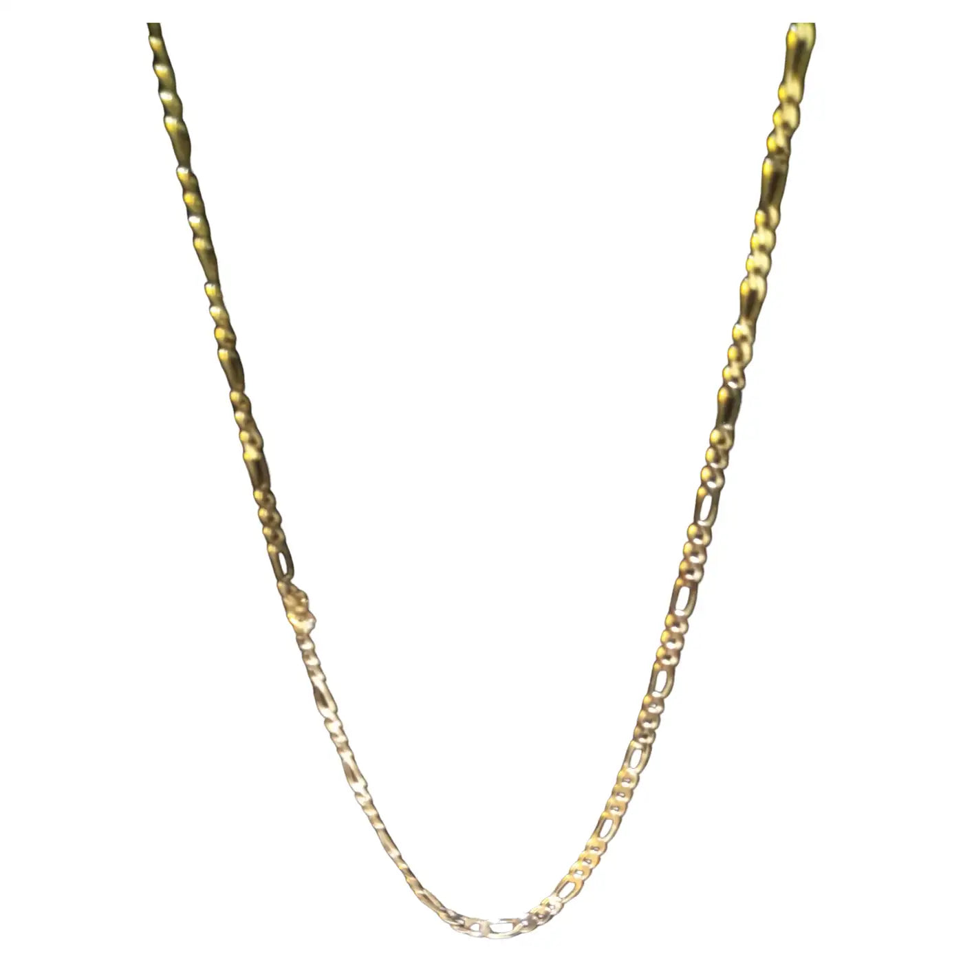 30" Sterling Silver Figaro Link Necklace with Lobster clasp