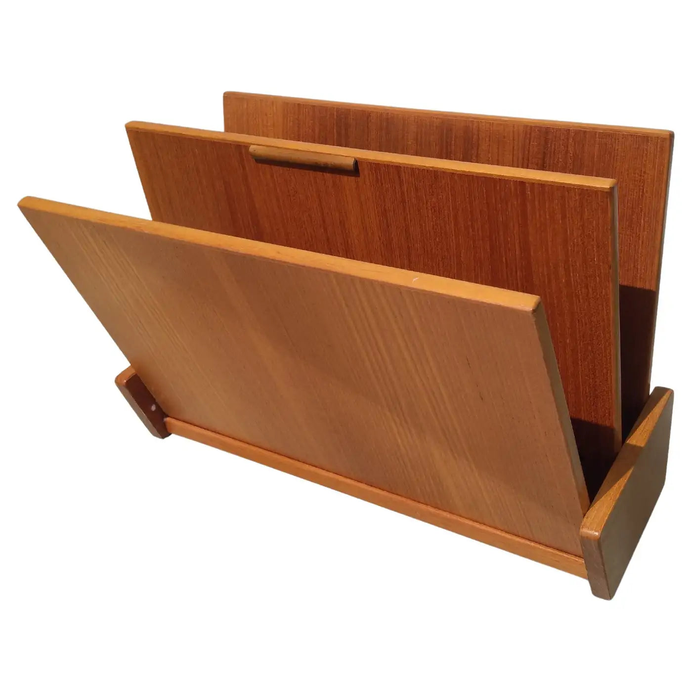 Vintage teak magazine holder in Danish style