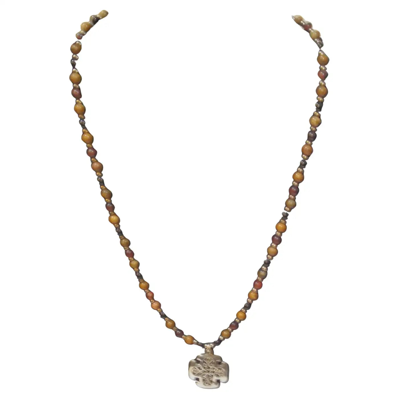 18-inch sterling silver beaded pendant necklace