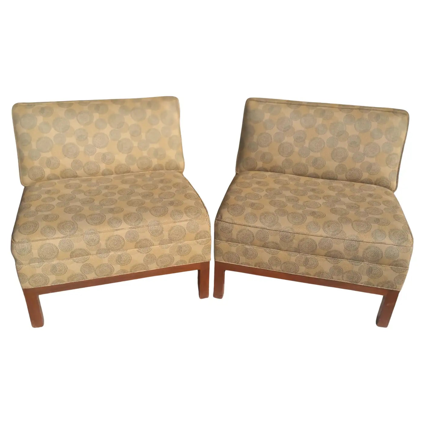 Pair of Edward Wormley style modern slipper chairs