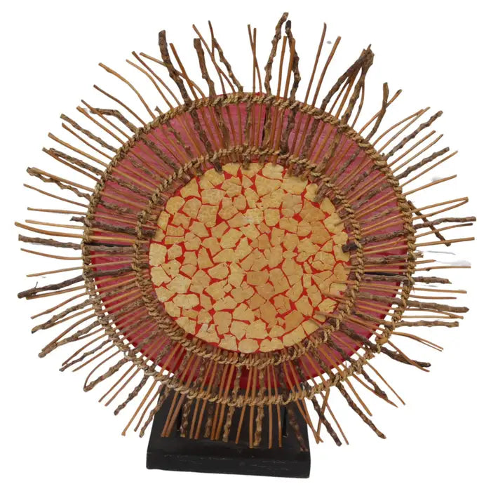 Handcrafted bamboo table lamp with artistic design