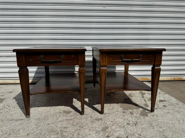 elegant french provincial side tables vintage wood finish