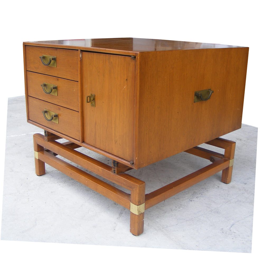 Mid century modern butternut wood nightstand