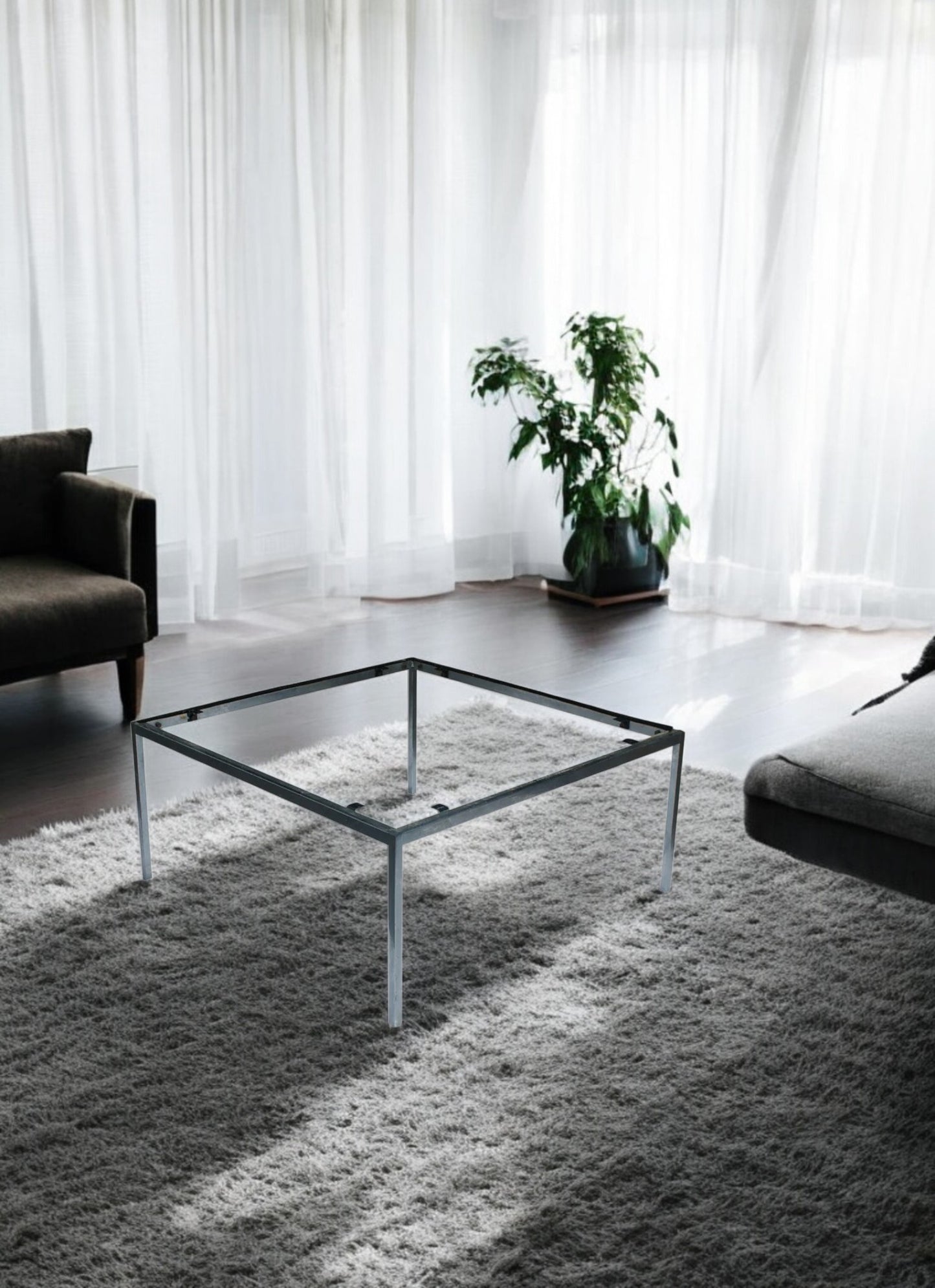 36″ Vintage Knoll Chrome Coffee Table Base