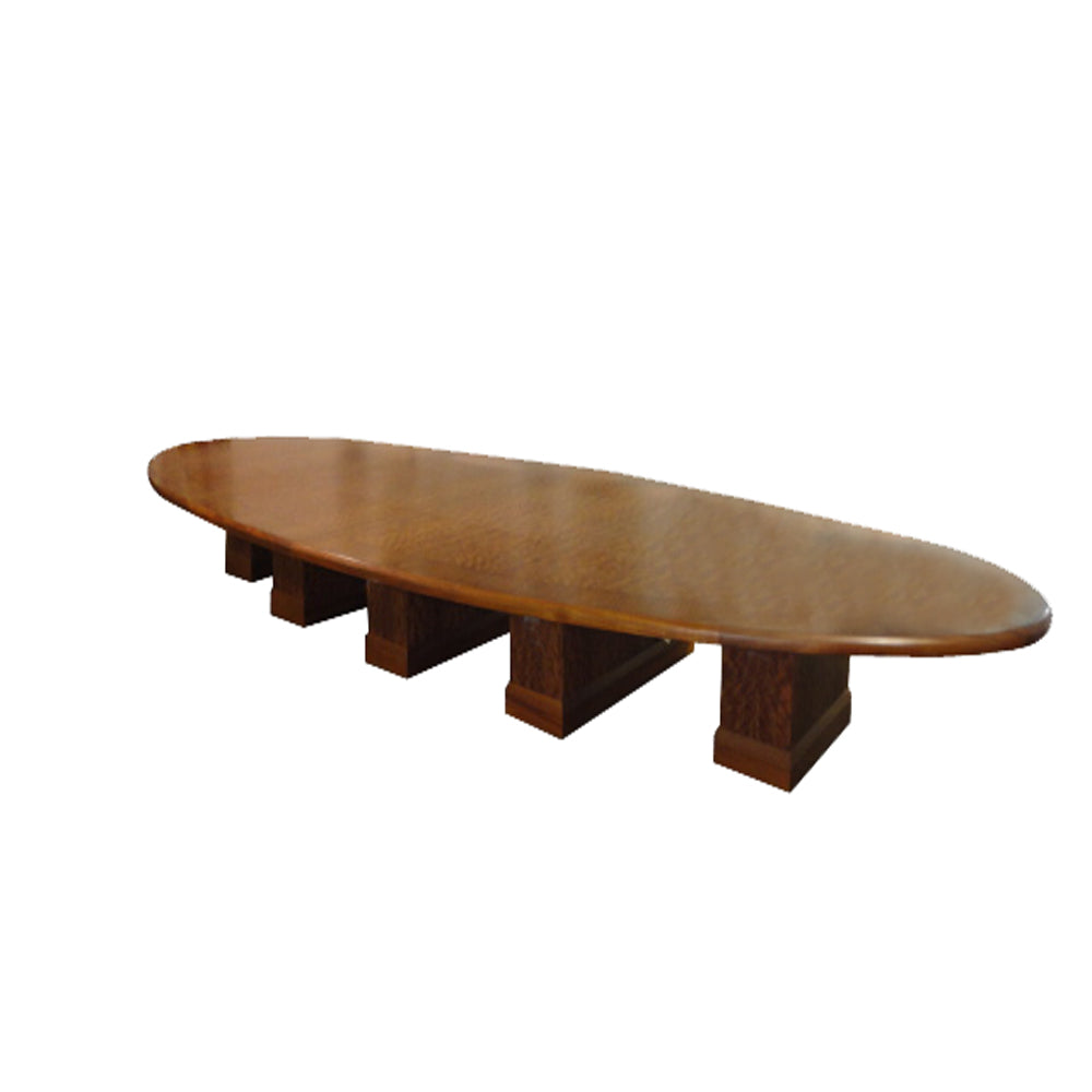 Alt Text: Vintage 24ft x 10ft mid century conference table for boardroom or executive office use