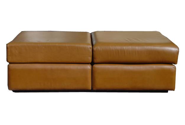 Modern leather ottoman with minimalist design for living room