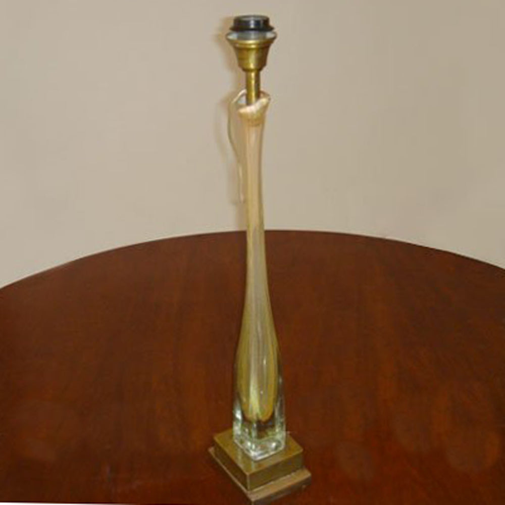 Vintage blown glass lamp with retro mid century design